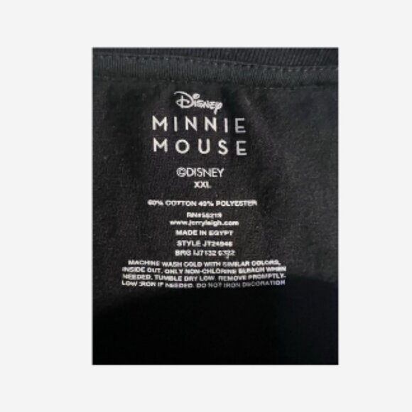 Disney Minnie Mouse Top T-Shirt Women's Size XXL Black Short Sleeve Tagless - Picture 4 of 4